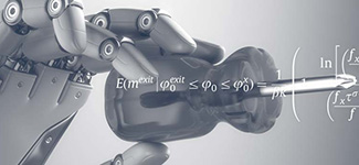Robot with screw driver and mathematical formula Graphics: Unsplash and Aarhus BSS