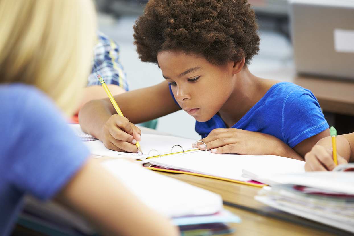Pupil studying